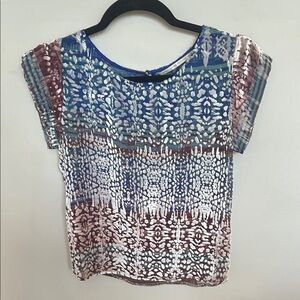 Twelfth Street by Cynthia Vincent Graphic Cap Sleeve Blouse